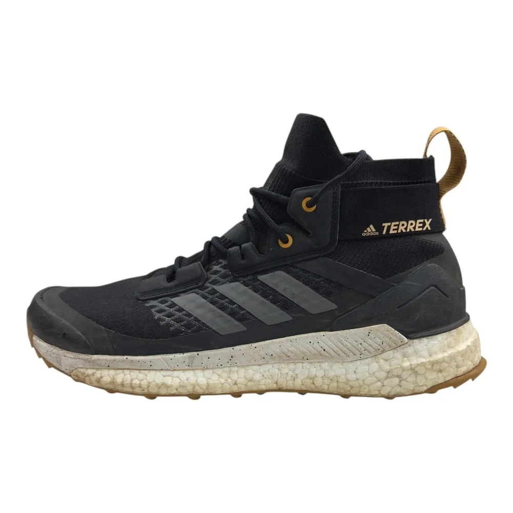 Adidas Terrex Free Hiker Men's 10 Black Gold Primeknit Boost Hiking Boots